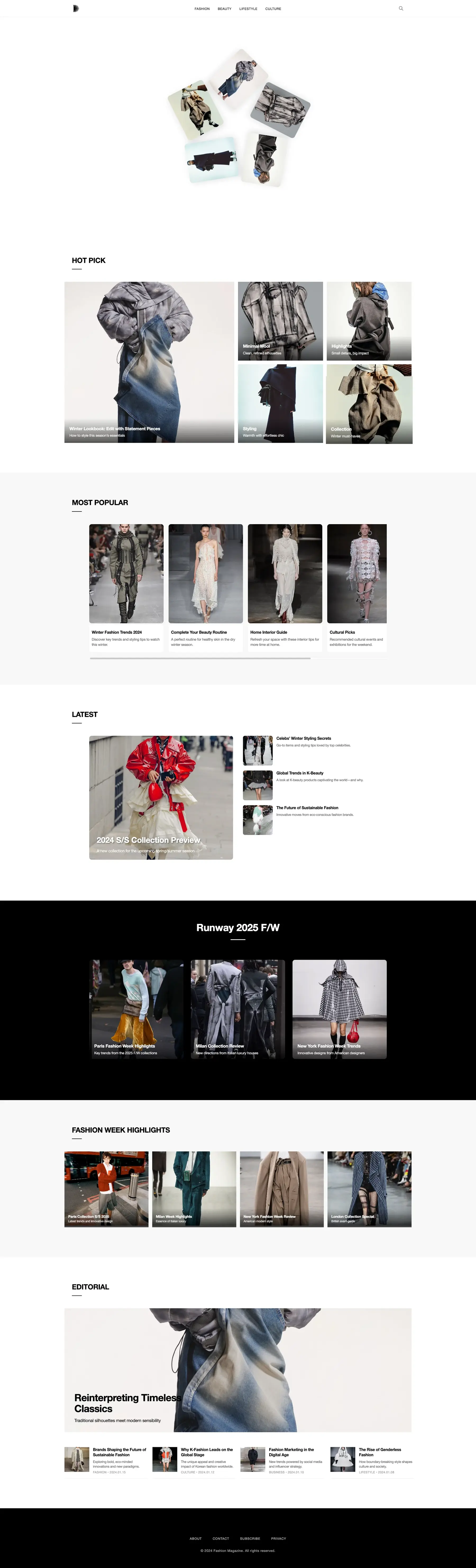 Étoile Fashion Magazine — Main page